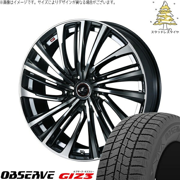 トーヨータイヤ オブザーブ GIZ3 235/55R18 ＋ レオニス FS パールブラック/ミラーカット 18インチ 8J +42 5H114.3P スタッドレス・ホイール4本セット。1枚目。