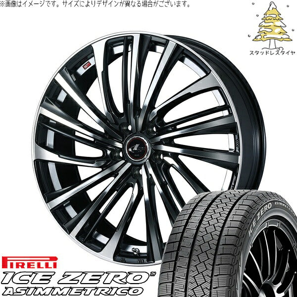 ピレリ アイスゼロアシンメトリコ 205/60R16 ＋ レオニス FS パールブラック/ミラーカット 16インチ 6.5J +40 5H114.3P スタッドレス・ホイール4本セット。1枚目。