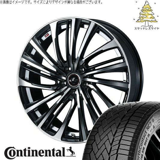 コンチネンタル ノースコンタクト NC7 215/55R17 ＋ レオニス FS パールブラック/ミラーカット 17インチ 7J +47 5H114.3P スタッドレス・ホイール4本セット。1枚目。