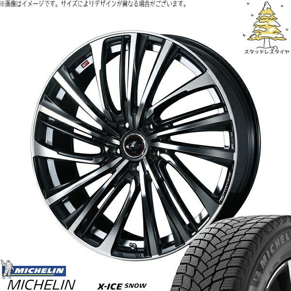 ミシュラン エックスアイス スノー 245/40R19 ＋ レオニス FS パールブラック/ミラーカット 19インチ 8J +43 5H114.3P スタッドレス・ホイール4本セット。1枚目。