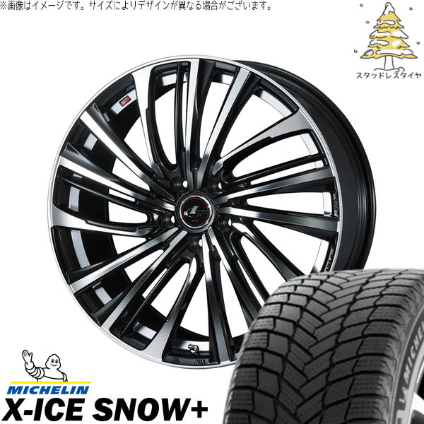 ミシュラン エックスアイス スノー+ 215/65R16 ＋ レオニス FS パールブラック/ミラーカット 16インチ 6.5J +52 5H114.3P スタッドレス・ホイール4本セット。1枚目。