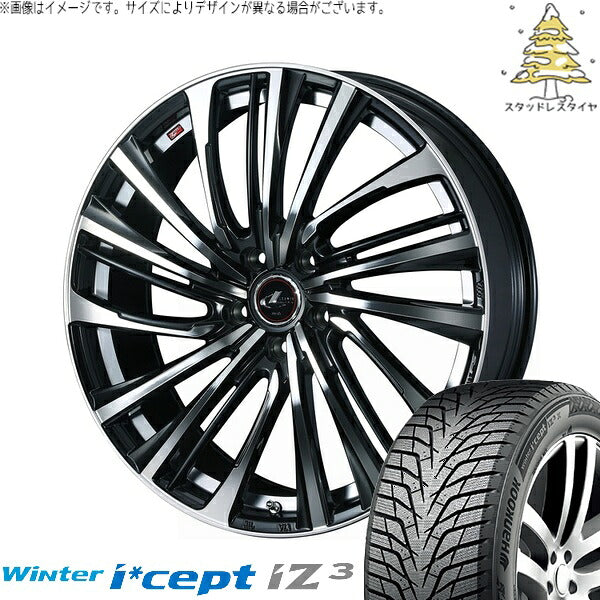 ハンコック ウィンターアイセプト IZ3 W636 215/60R16 ＋ レオニス FS パールブラック/ミラーカット 16インチ 6.5J +52 5H114.3P スタッドレス・ホイール4本セット。1枚目。
