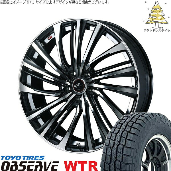 トーヨータイヤ オブザーブ W/T-R 225/70R16 ＋ レオニス FS パールブラック/ミラーカット 16インチ 6.5J +40 5H114.3P スタッドレス・ホイール4本セット。1枚目。