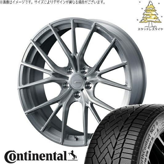 コンチネンタル ノースコンタクト NC7 225/55R18 ＋ エフゼロ FZ-1 ブラッシュド 18インチ 8J +45 5H114.3P スタッドレス・ホイール4本セット。1枚目。