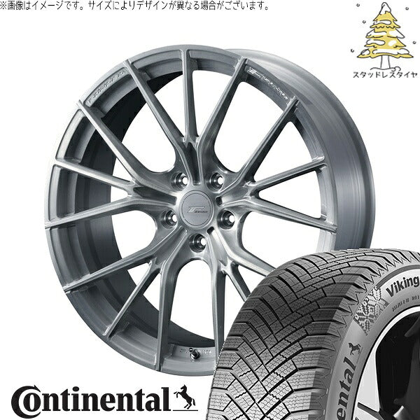 コンチネンタル バイキングコンタクト8 225/55R19 ＋ エフゼロ FZ-1 ブラッシュド 19インチ 8J +38 5H114.3P スタッドレス・ホイール4本セット。1枚目。