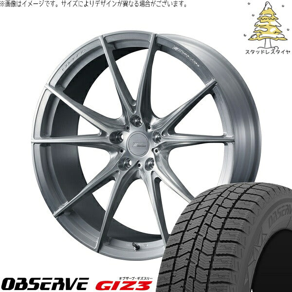 トーヨータイヤ オブザーブ GIZ3 225/55R18 ＋ エフゼロ FZ-2 ブラッシュド 18インチ 7.5J +48 5H114.3P スタッドレス・ホイール4本セット。1枚目。