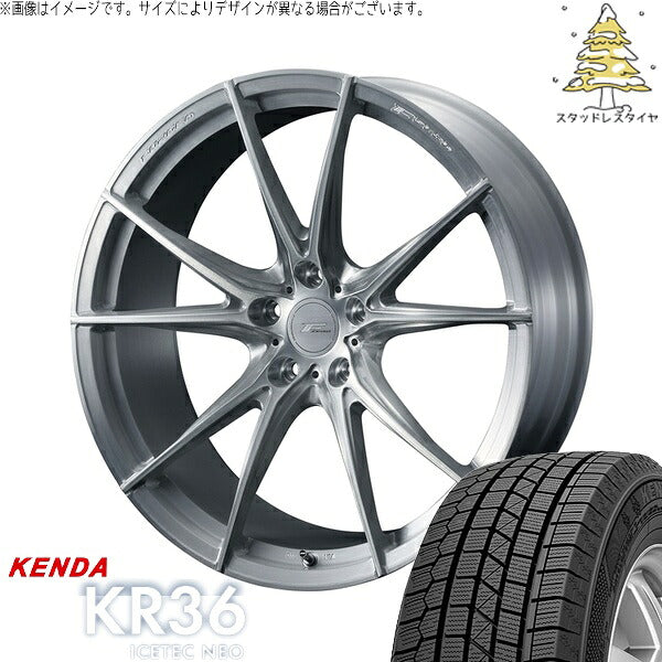 ケンダ アイステックネオ KR36 225/55R18 ＋ エフゼロ FZ-2 ブラッシュド 18インチ 7.5J +48 5H114.3P スタッドレス・ホイール4本セット。1枚目。