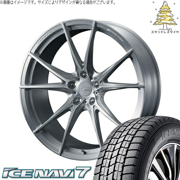グッドイヤー アイスナビ7 215/40R18 ＋ エフゼロ FZ-2 ブラッシュド 18インチ 7.5J +45 5H100P スタッドレス・ホイール4本セット。1枚目。
