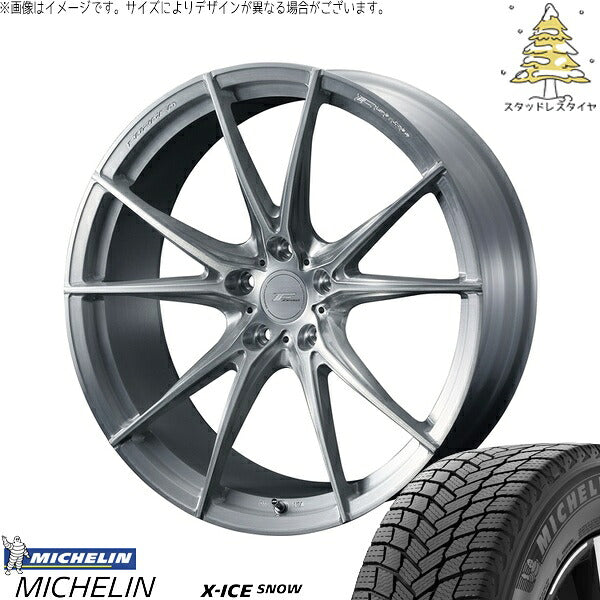ミシュラン エックスアイス スノー 235/50R20 ＋ エフゼロ FZ-2 ブラッシュド 20インチ 8.5J +38 5H114.3P スタッドレス・ホイール4本セット。1枚目。