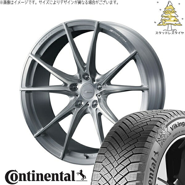コンチネンタル バイキングコンタクト8 225/55R18 ＋ エフゼロ FZ-2 ブラッシュド 18インチ 7.5J +45 5H100P スタッドレス・ホイール4本セット。1枚目。