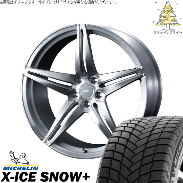 ミシュラン エックスアイス スノー+ 245/40R18 ＋ エフゼロ FZ-3 ブラッシュド 18インチ 8J +45 5H114.3P スタッドレス・ホイール4本セット。1枚目。