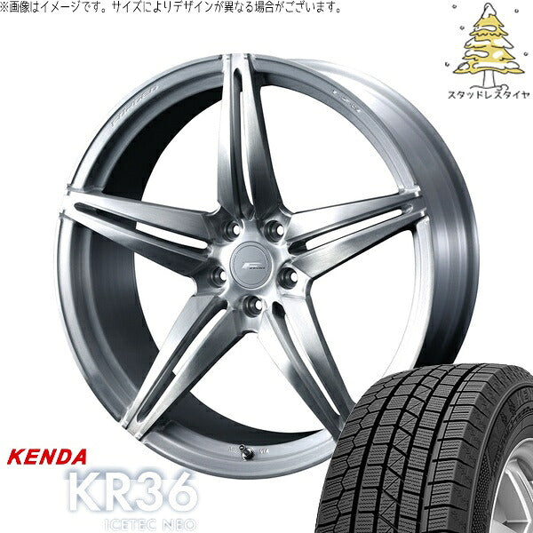 ケンダ アイステックネオ KR36 225/45R18 ＋ エフゼロ FZ-3 ブラッシュド 18インチ 7.5J +45 5H100P スタッドレス・ホイール4本セット。1枚目。