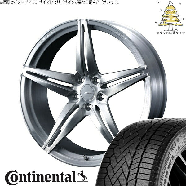 コンチネンタル ノースコンタクト NC7 225/55R18 ＋ エフゼロ FZ-3 ブラッシュド 18インチ 7.5J +45 5H100P スタッドレス・ホイール4本セット。1枚目。