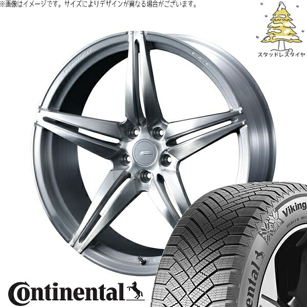コンチネンタル バイキングコンタクト8 225/40R19 ＋ エフゼロ FZ-3 ブラッシュド 19インチ 8J +38 5H114.3P スタッドレス・ホイール4本セット。1枚目。