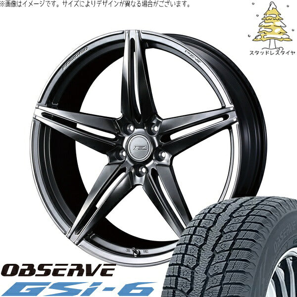 トーヨータイヤ オブザーブ Gsi-6 225/60R18 ＋ エフゼロ FZ-3 ダイヤモンドブラック 18インチ 7.5J +48 5H114.3P スタッドレス・ホイール4本セット。1枚目。