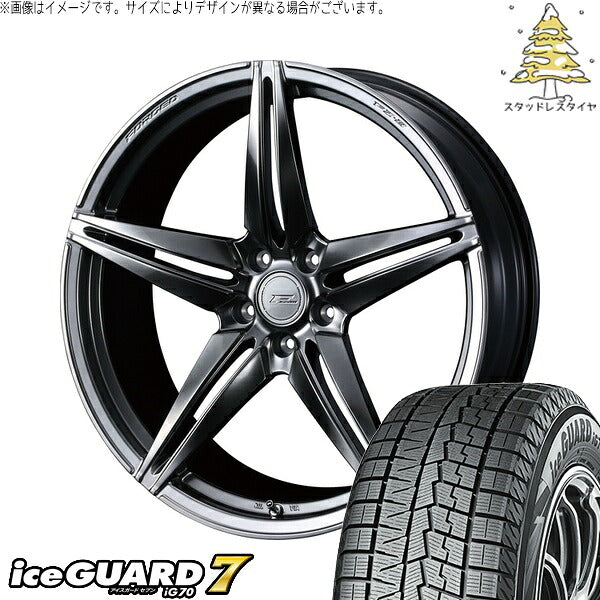 ヨコハマタイヤ アイスガードセブン IG70 225/50R18 ＋ エフゼロ FZ-3 ダイヤモンドブラック 18インチ 7.5J +48 5H114.3P スタッドレス・ホイール4本セット。1枚目。