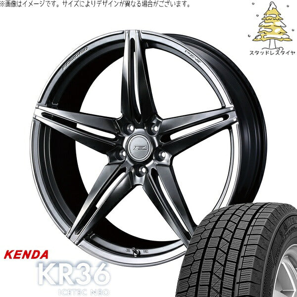 ケンダ アイステックネオ KR36 235/55R18 ＋ エフゼロ FZ-3 ダイヤモンドブラック 18インチ 7.5J +38 5H114.3P スタッドレス・ホイール4本セット。1枚目。