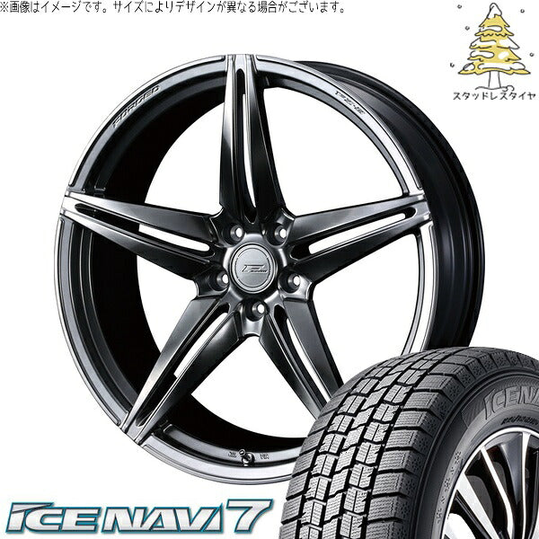 グッドイヤー アイスナビ7 215/40R18 ＋ エフゼロ FZ-3 ダイヤモンドブラック 18インチ 7.5J +38 5H114.3P スタッドレス・ホイール4本セット。1枚目。