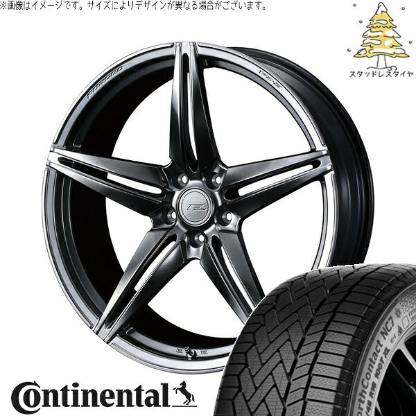 コンチネンタル ノースコンタクト NC7 225/50R18 ＋ エフゼロ FZ-3 ダイヤモンドブラック 18インチ 8J +45 5H114.3P スタッドレス・ホイール4本セット。1枚目。