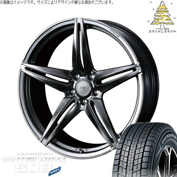 ダンロップ ウィンターマックス SJ8+ 235/60R18 ＋ エフゼロ FZ-3 ダイヤモンドブラック 18インチ 7.5J +38 5H114.3P スタッドレス・ホイール4本セット。1枚目。