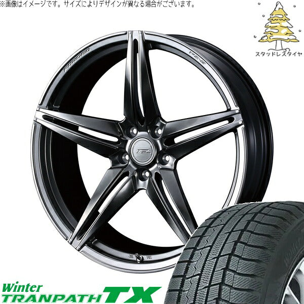 トーヨータイヤ ウィンタートランパス TX 215/50R18 ＋ エフゼロ FZ-3 ダイヤモンドブラック 18インチ 7.5J +48 5H114.3P スタッドレス・ホイール4本セット。1枚目。