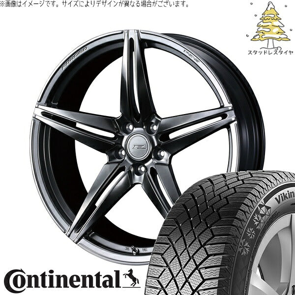 コンチネンタル バイキングコンタクト7 245/40R20 ＋ エフゼロ FZ-3 ダイヤモンドブラック 20インチ 8.5J +38 5H114.3P スタッドレス・ホイール4本セット。1枚目。