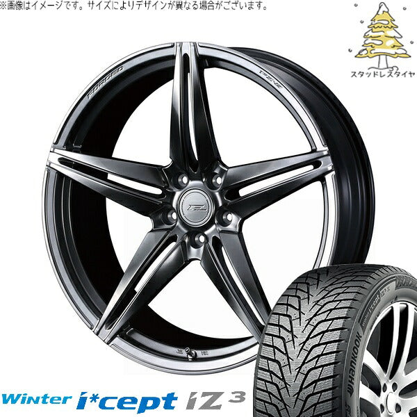 ハンコック ウィンターアイセプト IZ3 W636 225/45R18 ＋ エフゼロ FZ-3 ダイヤモンドブラック 18インチ 7.5J +48 5H114.3P スタッドレス・ホイール4本セット。1枚目。