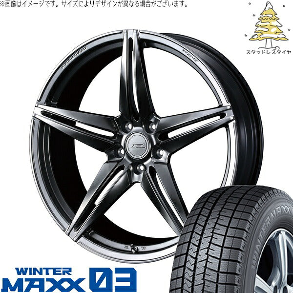 ダンロップ ウィンターマックス03 215/40R18 ＋ エフゼロ FZ-3 ダイヤモンドブラック 18インチ 7.5J +38 5H114.3P スタッドレス・ホイール4本セット。1枚目。
