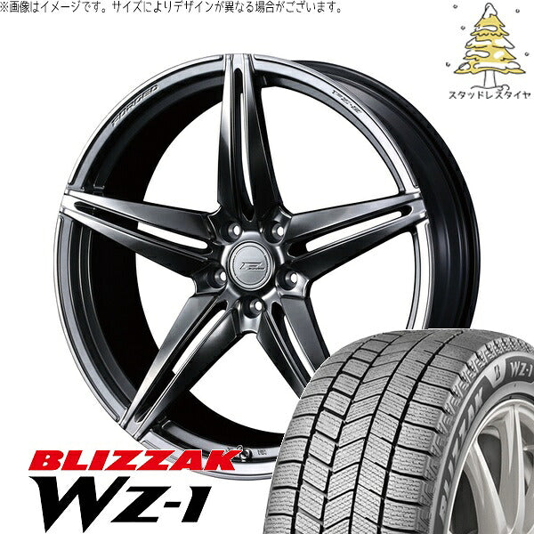 ブリヂストン ブリザック WZ-1 235/55R19 ＋ エフゼロ FZ-3 ダイヤモンドブラック 19インチ 8J +45 5H114.3P スタッドレス・ホイール4本セット。1枚目。