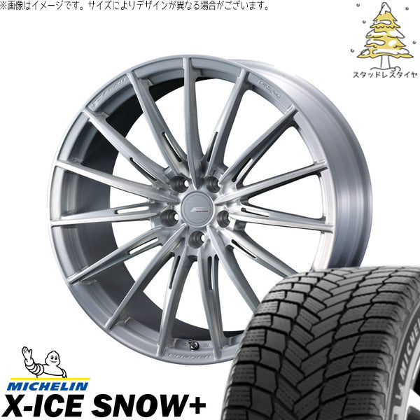 ミシュラン エックスアイス スノー+ 235/60R18 ＋ エフゼロ FZ-4 ブラッシュド 18インチ 7.5J +38 5H114.3P スタッドレス・ホイール4本セット。1枚目。
