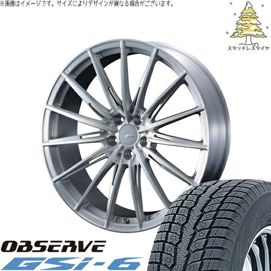 トーヨータイヤ オブザーブ Gsi-6 225/55R19 ＋ エフゼロ FZ-4 ブラッシュド 19インチ 8J +45 5H114.3P スタッドレス・ホイール4本セット。1枚目。