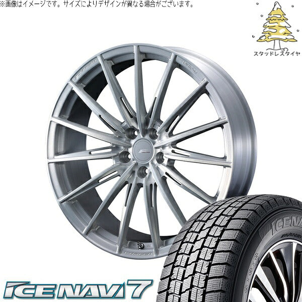 グッドイヤー アイスナビ7 215/40R18 ＋ エフゼロ FZ-4 ブラッシュド 18インチ 7.5J +48 5H114.3P スタッドレス・ホイール4本セット。1枚目。