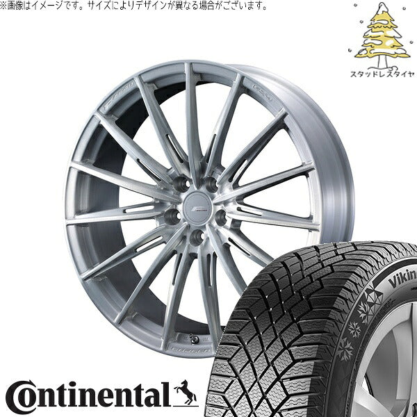 コンチネンタル バイキングコンタクト7 245/40R20 ＋ エフゼロ FZ-4 ブラッシュド 20インチ 8.5J +38 5H114.3P スタッドレス・ホイール4本セット。1枚目。