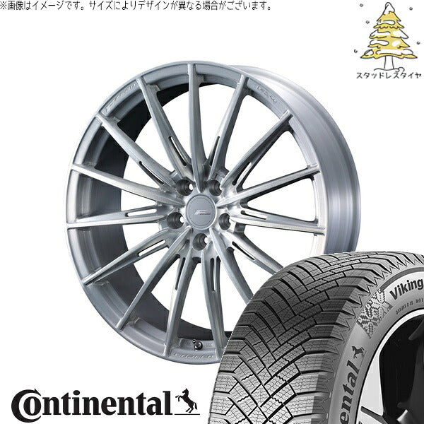 コンチネンタル バイキングコンタクト8 215/45R18 ＋ エフゼロ FZ-4 ブラッシュド 18インチ 8J +45 5H114.3P スタッドレス・ホイール4本セット。1枚目。
