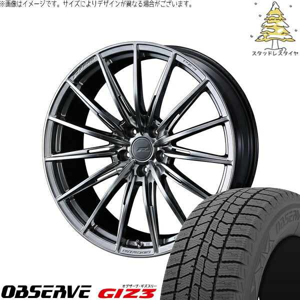 トーヨータイヤ オブザーブ GIZ3 215/45R18 ＋ エフゼロ FZ-4 ダイヤモンドブラック 18インチ 8J +45 5H114.3P スタッドレス・ホイール4本セット。1枚目。