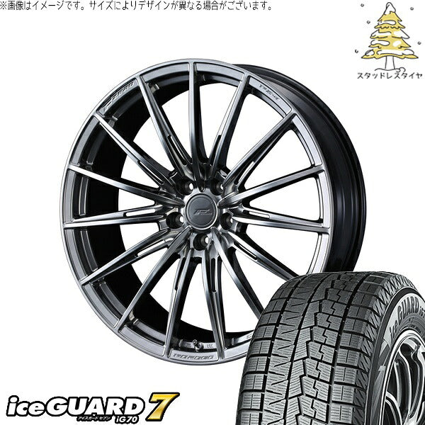 ヨコハマタイヤ アイスガードセブン IG70 235/60R18 ＋ エフゼロ FZ-4 ダイヤモンドブラック 18インチ 7.5J +38 5H114.3P スタッドレス・ホイール4本セット。1枚目。