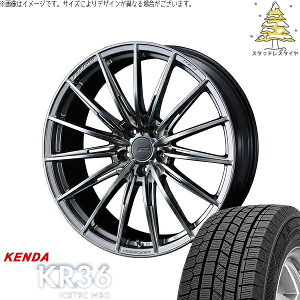 ケンダ アイステックネオ KR36 225/45R18 ＋ エフゼロ FZ-4 ダイヤモンドブラック 18インチ 7.5J +38 5H114.3P スタッドレス・ホイール4本セット。1枚目。