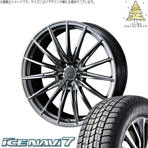 グッドイヤー アイスナビ7 225/45R18 ＋ エフゼロ FZ-4 ダイヤモンドブラック 18インチ 8J +45 5H114.3P スタッドレス・ホイール4本セット。1枚目。