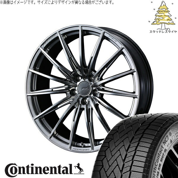コンチネンタル ノースコンタクト NC7 225/50R18 ＋ エフゼロ FZ-4 ダイヤモンドブラック 18インチ 8J +45 5H114.3P スタッドレス・ホイール4本セット。1枚目。