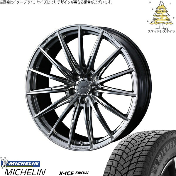 ミシュラン エックスアイス スノー 235/55R18 ＋ エフゼロ FZ-4 ダイヤモンドブラック 18インチ 7.5J +38 5H114.3P スタッドレス・ホイール4本セット。1枚目。