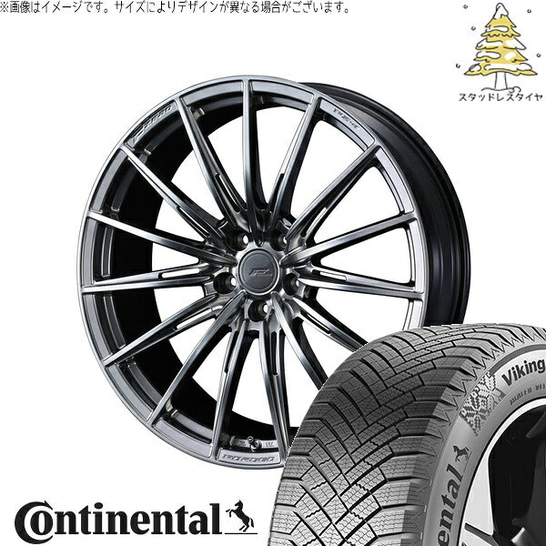 コンチネンタル バイキングコンタクト8 225/50R18 ＋ エフゼロ FZ-4 ダイヤモンドブラック 18インチ 7.5J +45 5H100P スタッドレス・ホイール4本セット。1枚目。