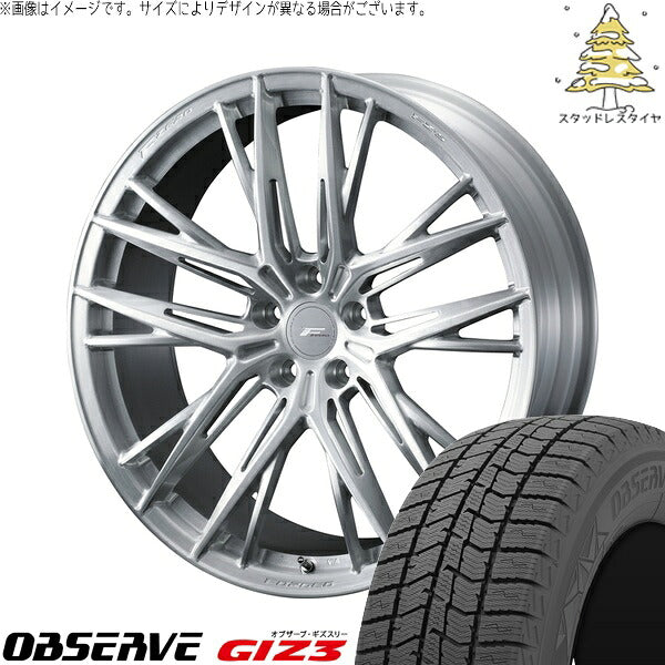 トーヨータイヤ オブザーブ GIZ3 225/55R18 ＋ エフゼロ FZ-5 ブラッシュド 18インチ 8J +43 5H114.3P スタッドレス・ホイール4本セット。1枚目。