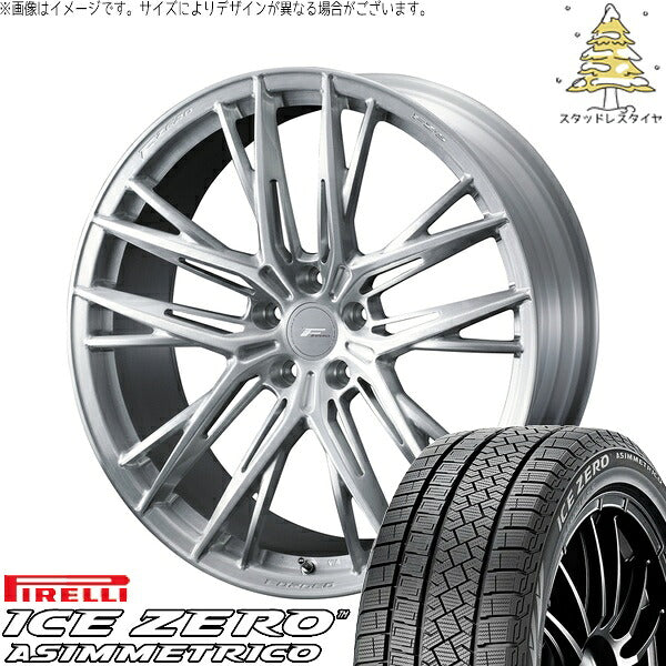 ピレリ アイスゼロアシンメトリコ 245/45R19 ＋ エフゼロ FZ-5 ブラッシュド 19インチ 8.5J +48 5H114.3P スタッドレス・ホイール4本セット。1枚目。