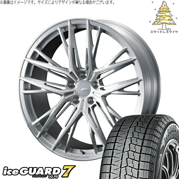 ヨコハマタイヤ アイスガードセブン IG70 245/35R19 ＋ エフゼロ FZ-5 ブラッシュド 19インチ 8.5J +48 5H114.3P スタッドレス・ホイール4本セット。1枚目。