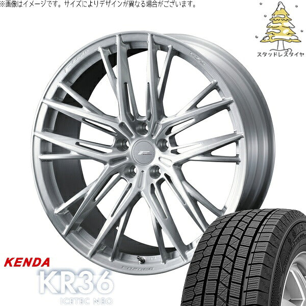 ケンダ アイステックネオ KR36 235/55R18 ＋ エフゼロ FZ-5 ブラッシュド 18インチ 8J +43 5H114.3P スタッドレス・ホイール4本セット。1枚目。