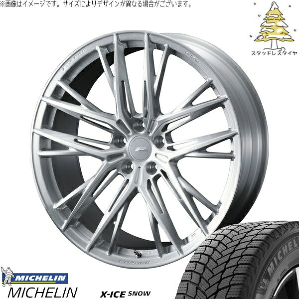 ミシュラン エックスアイス スノー 235/55R18 ＋ エフゼロ FZ-5 ブラッシュド 18インチ 8J +43 5H114.3P スタッドレス・ホイール4本セット。1枚目。
