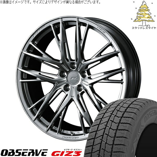 トーヨータイヤ オブザーブ GIZ3 225/40R18 ＋ エフゼロ FZ-5 ダイヤモンドブラック 18インチ 8J +43 5H114.3P スタッドレス・ホイール4本セット。1枚目。