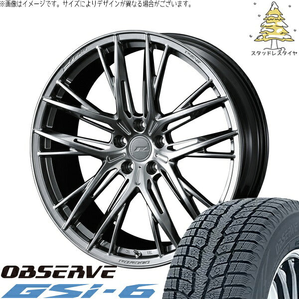 トーヨータイヤ オブザーブ Gsi-6 225/55R18 ＋ エフゼロ FZ-5 ダイヤモンドブラック 18インチ 8J +43 5H114.3P スタッドレス・ホイール4本セット。1枚目。