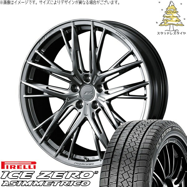 ピレリ アイスゼロアシンメトリコ 245/35R19 ＋ エフゼロ FZ-5 ダイヤモンドブラック 19インチ 8.5J +48 5H114.3P スタッドレス・ホイール4本セット。1枚目。