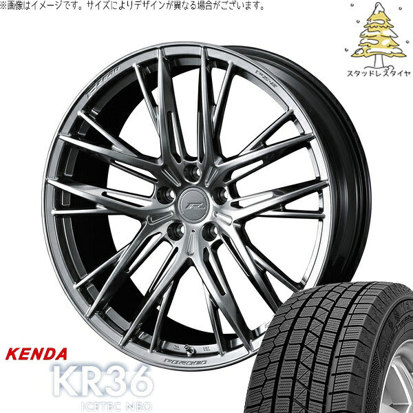 ケンダ アイステックネオ KR36 235/55R18 ＋ エフゼロ FZ-5 ダイヤモンドブラック 18インチ 8J +43 5H114.3P スタッドレス・ホイール4本セット。1枚目。
